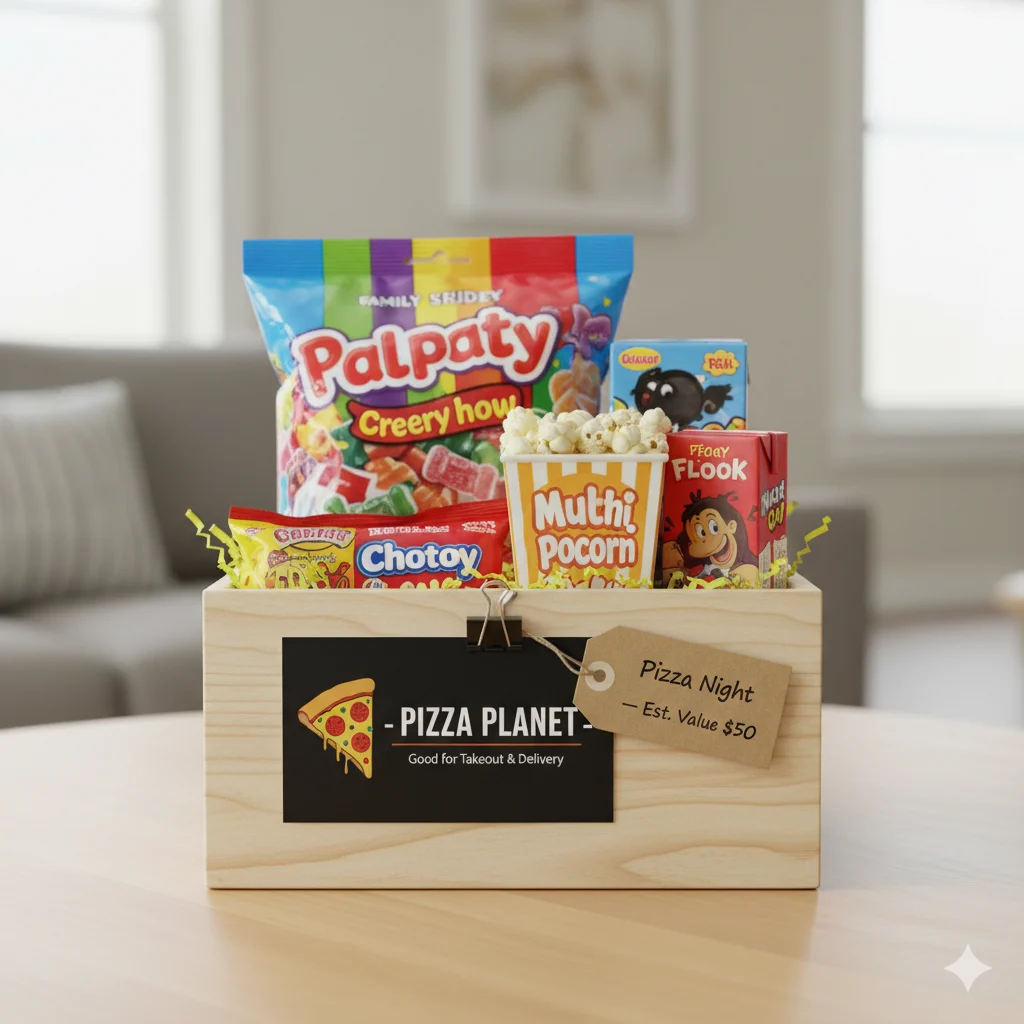 Pizza night budget raffle basket under $50 with local pizza gift card