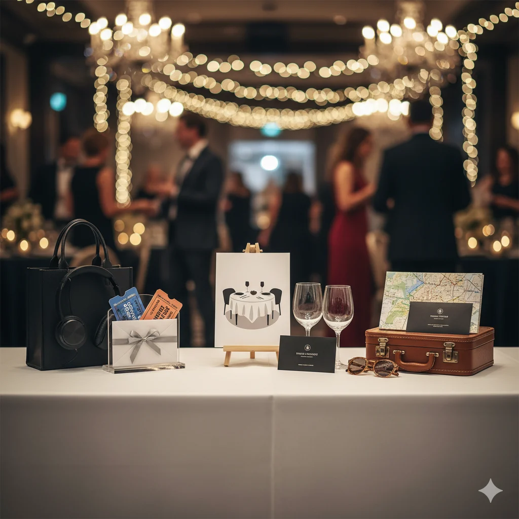 Experience raffle prizes — concerts, restaurant nights, weekend getaways