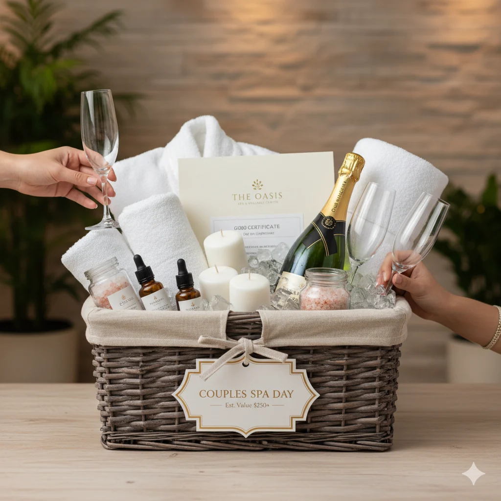 premium couples spa raffle basket