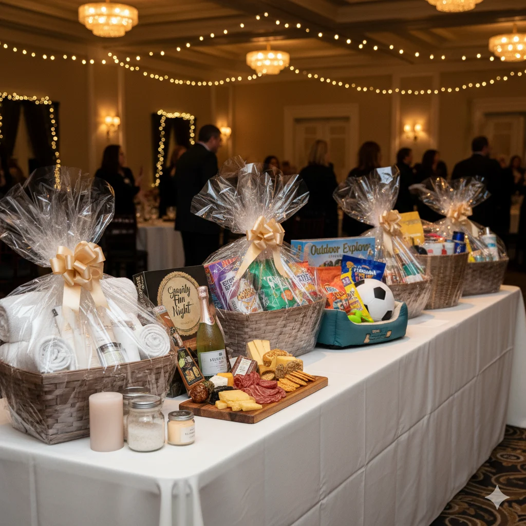 Themed basket raffle prizes — the highest-converting prize type